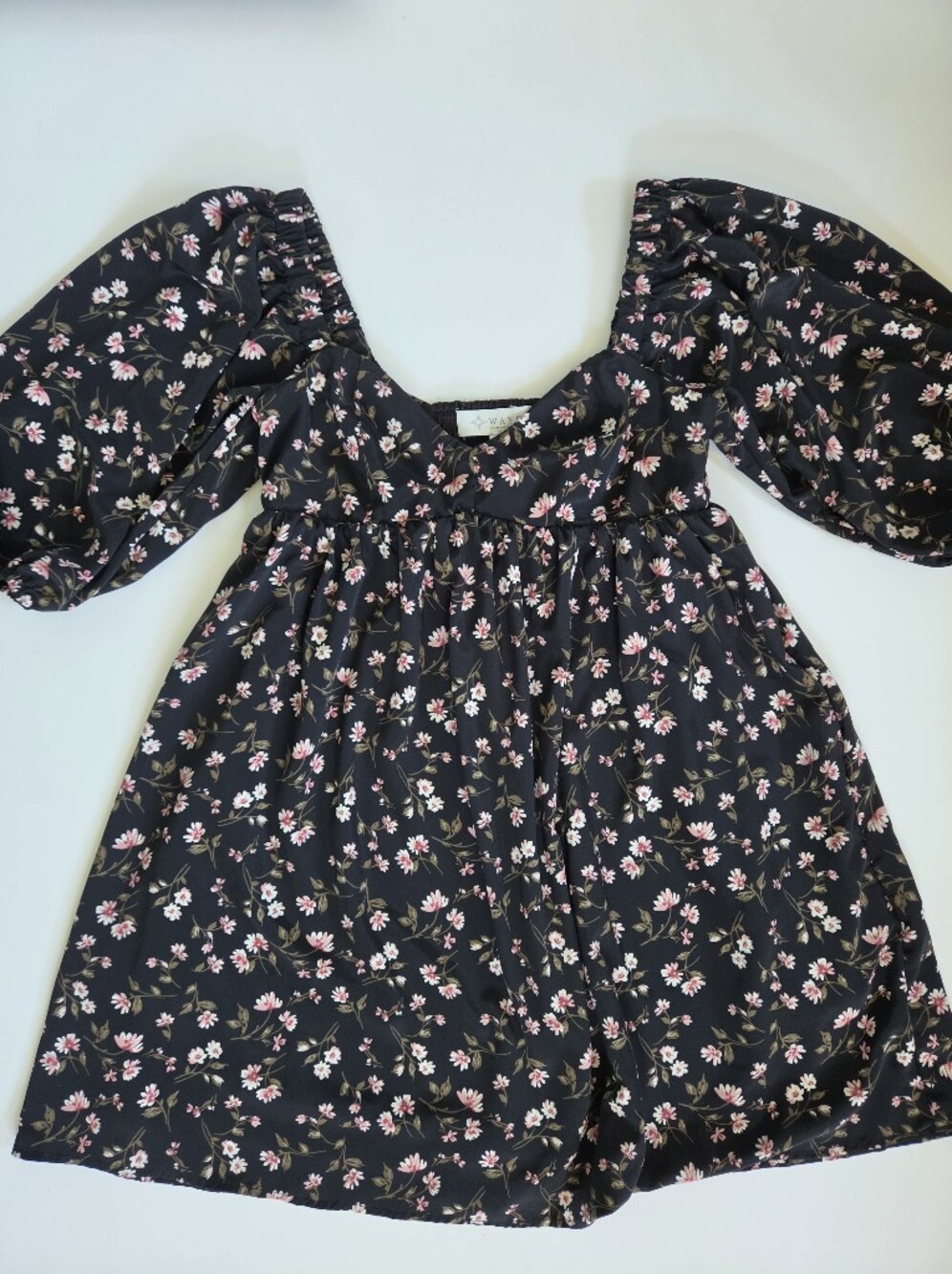 Bundle Mini Puff sleeve floral Dresses WAYF Asos Levis sz XS - Picture 8 of 15